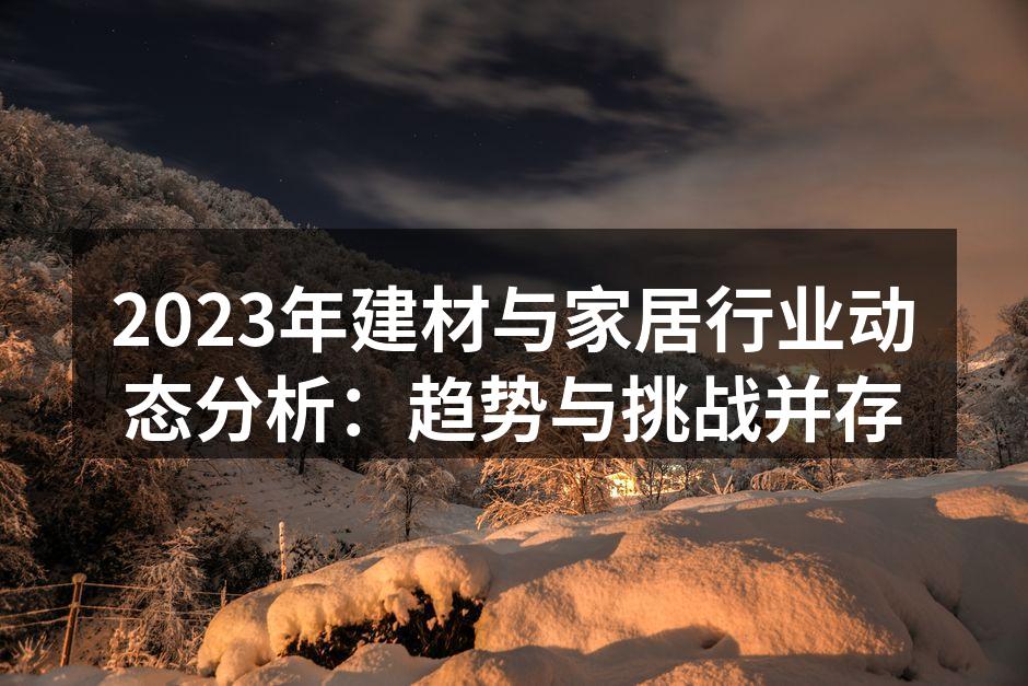 2023年建材与家居行业动态分析：趋势与挑战并存